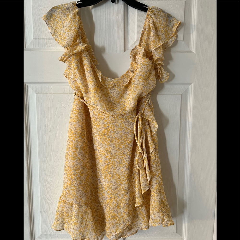Hello Molly Yellow print mini dress